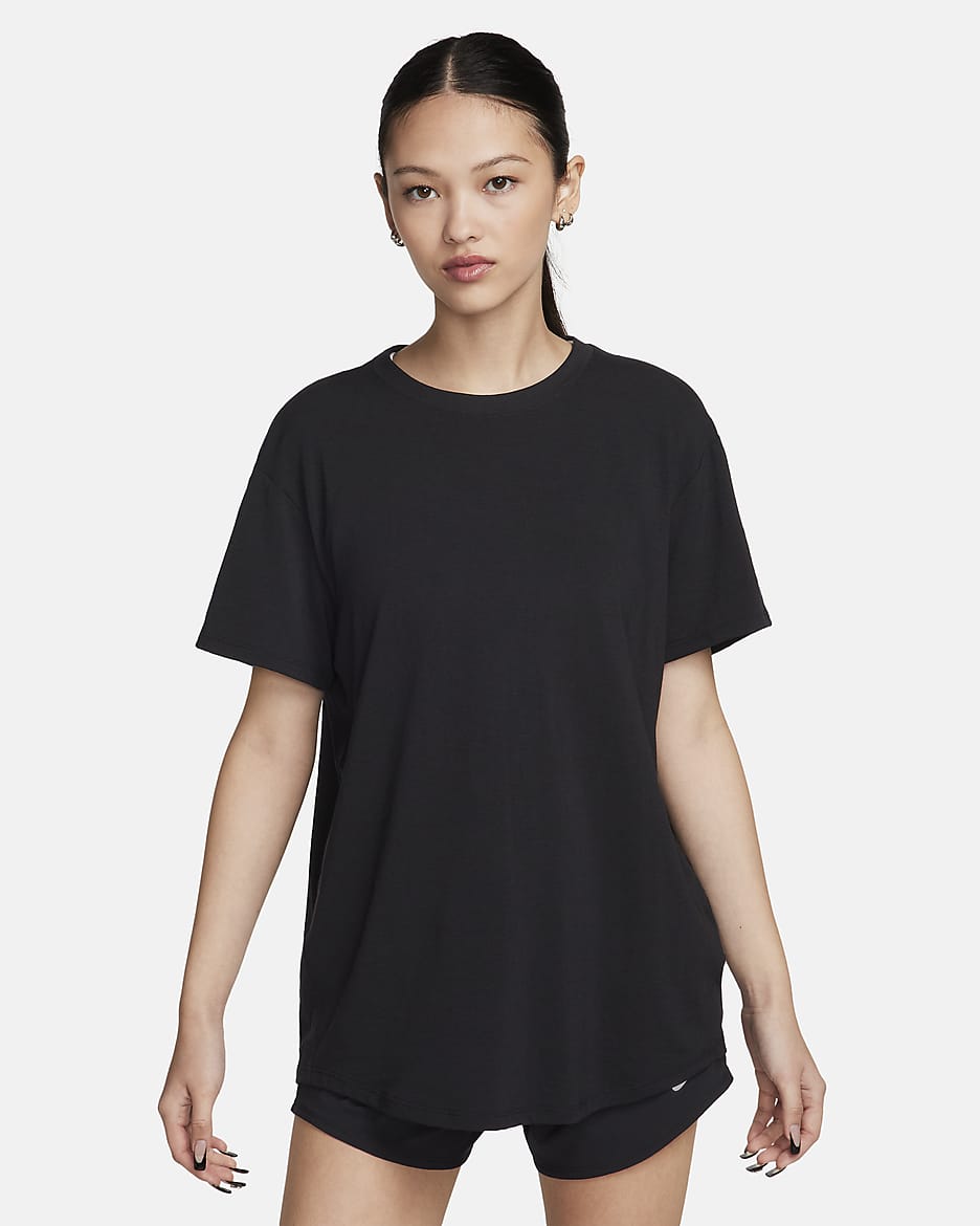 ★★Nike★★ One Relaxed Dry Fit Short Sleeve Top W Black FN Nike One Relaxed Big Kids' (Girls') Dri-FIT Short-Sleeve Top